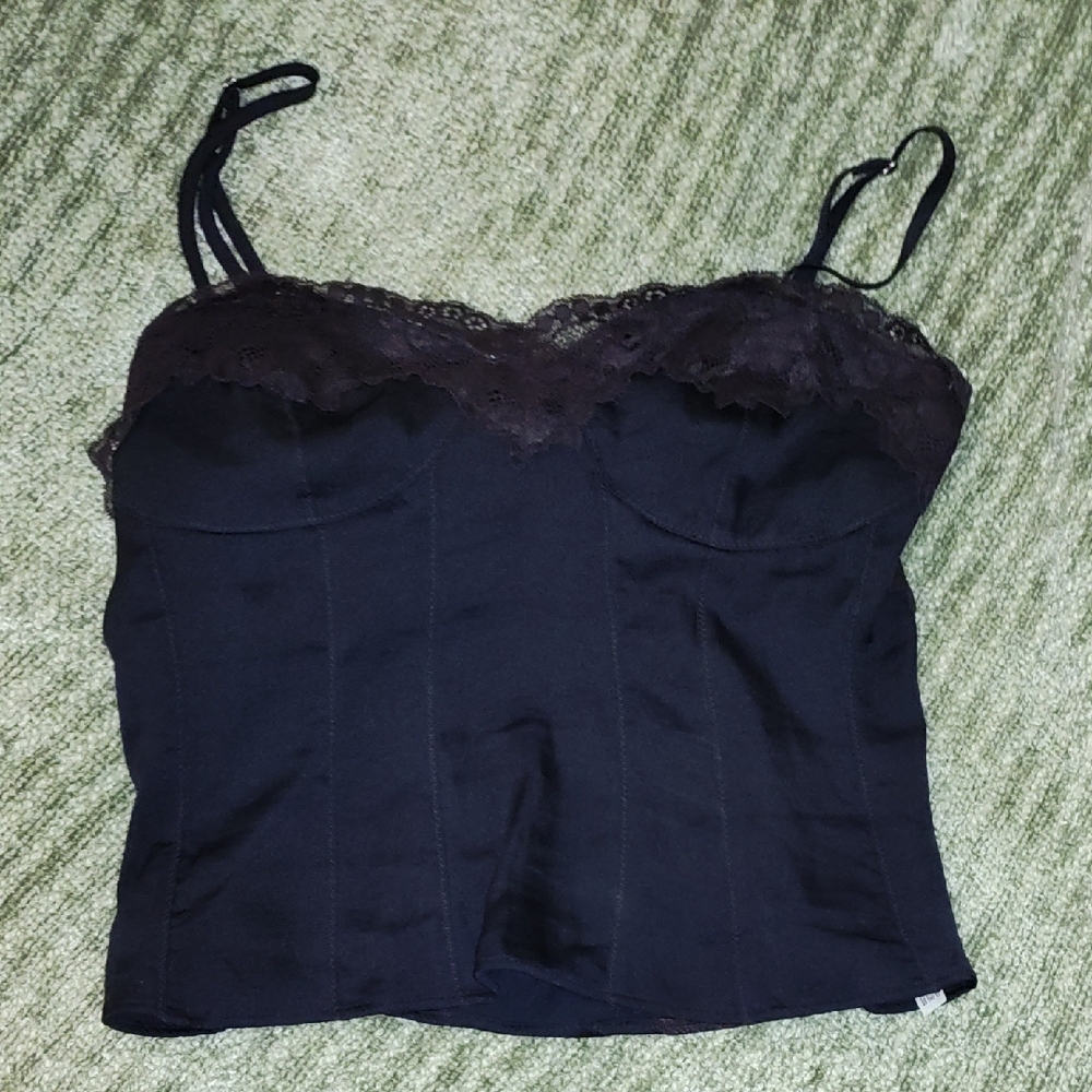Free People Black Sleeveless Bustier Camisole
